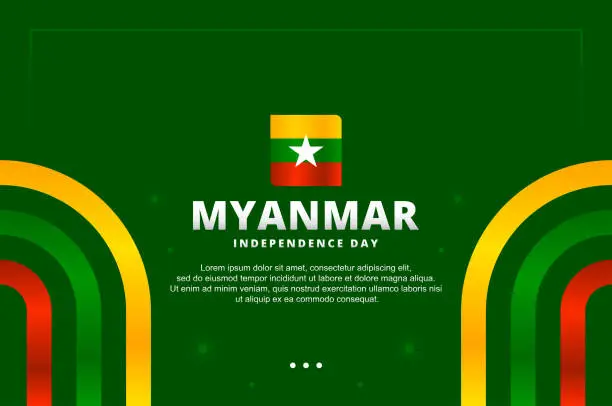 Vector illustration of Myanmar Independence Day Vector Design Illustration