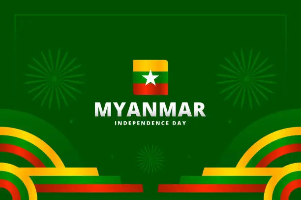 Vector illustration of Myanmar Independence Day Vector Design Illustration