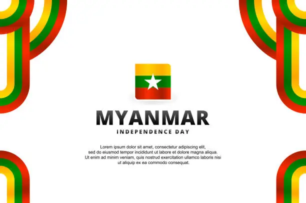 Vector illustration of Myanmar Independence Day Vector Design Illustration
