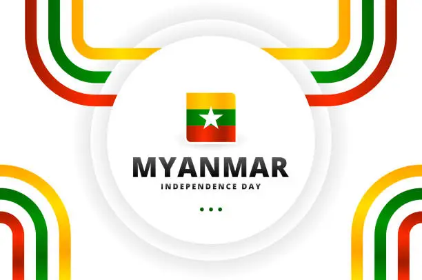 Vector illustration of Myanmar Independence Day Vector Design Illustration