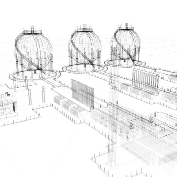 燃料貯蔵タンク - fuel storage tank industrial building construction development ストックフォトと画像