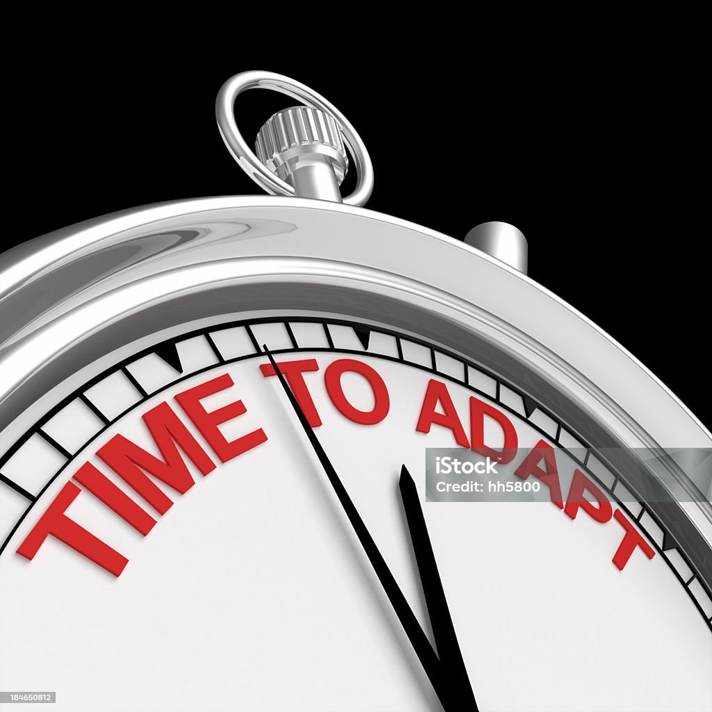 A stop watch showing Time To Adapt in red letters on white http://kuaijibbs.com/istockphoto/banner/zhuce1.jpg  Flexibility Stock Photo