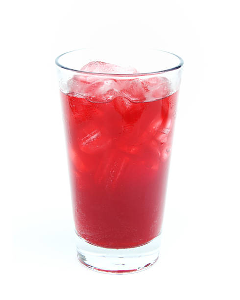 istock Fruit juice in glass with ice 184650903
