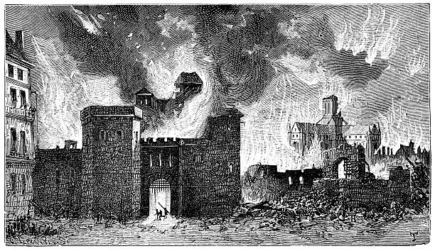 Great Fire of London vector art illustration