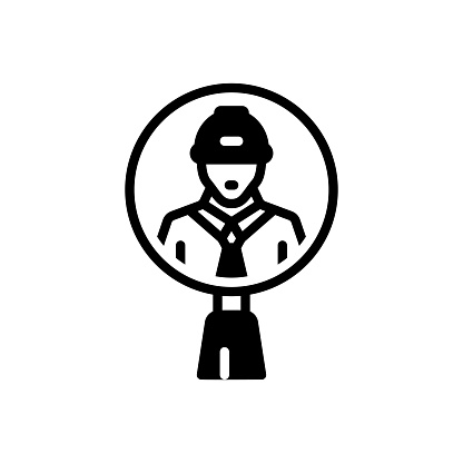 Icon for inspector, supervisor, examiner, checker, observer, watchdog, searching, magnifying, scrutineer, investigator