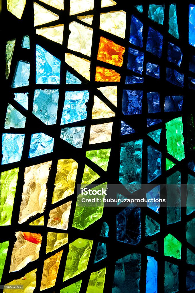 Stained Glass Window Blue and green stained glass window Stained Glass Stock Photo