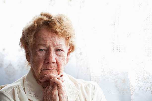 Face of senior woman