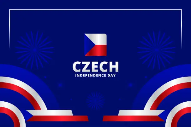 Vector illustration of Czech Independence Day Background Design