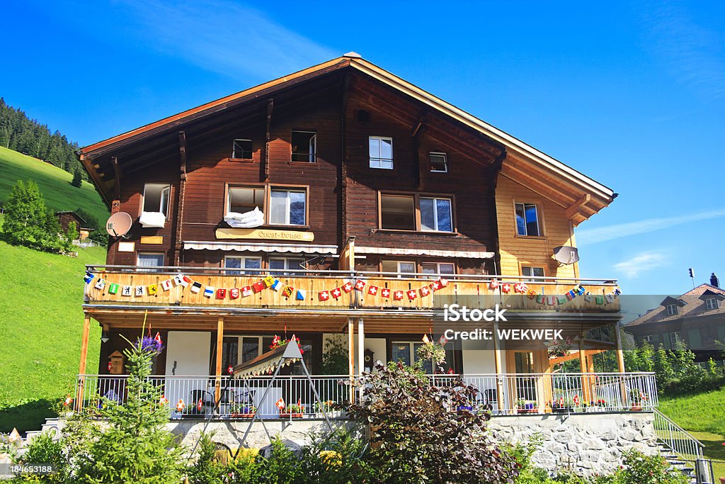 Las habitaciones house, Gimmelwald, Suiza - Foto de stock de Gimmelwald libre de derechos