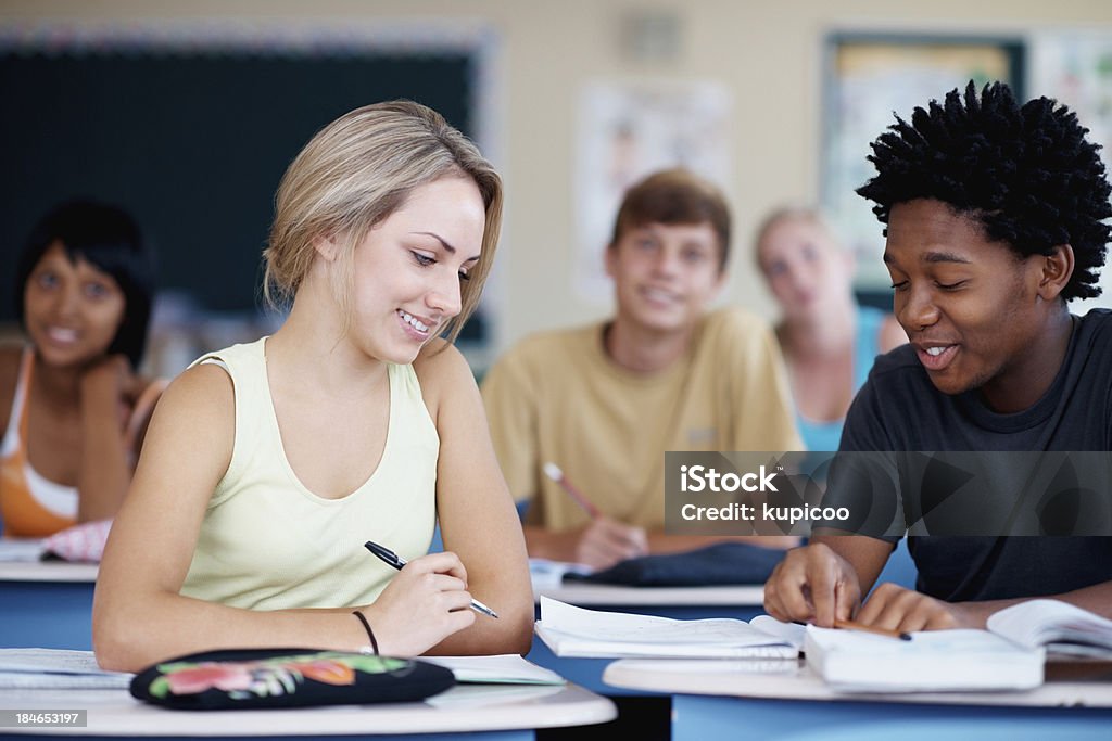 Multi ethnische Schüler lernen zusammen - Lizenzfrei Afrikanischer Abstammung Stock-Foto