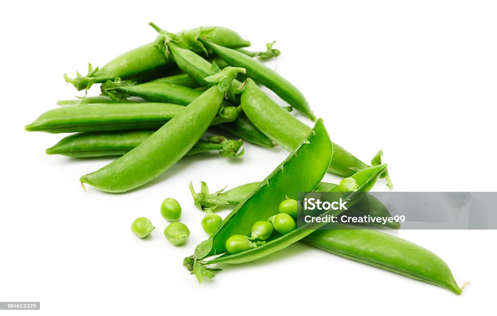 Sugar snap peas Sugar snap peas on white background Snow Pea Stock Photo