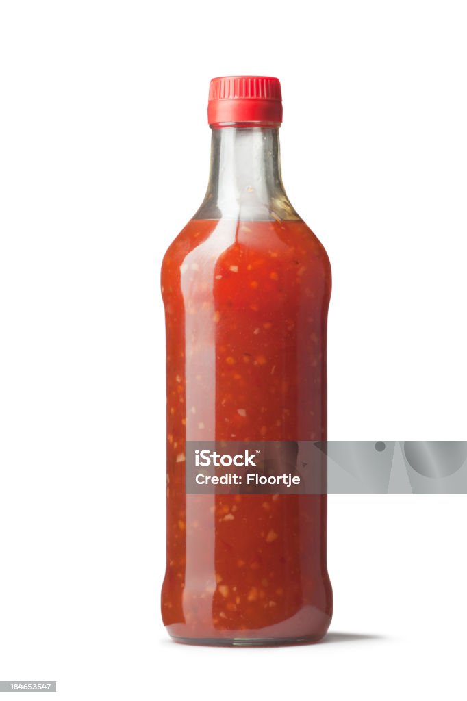 Flavouring: Chili-Sauce - Lizenzfrei Flasche Stock-Foto