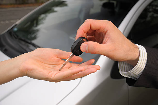 Buying a new car stock photo