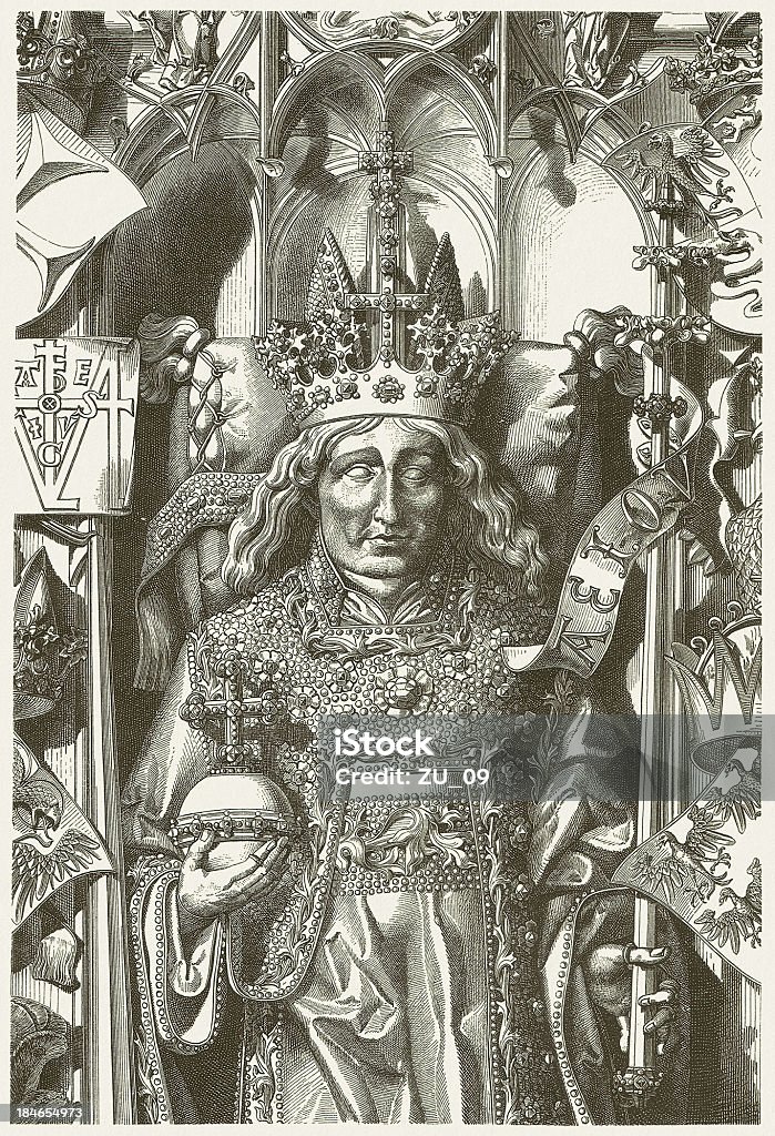 Frederick III (1415-1493), Habsburg-Pass für den 1880 - Lizenzfrei Zepter Stock-Illustration