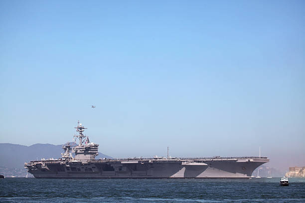 istock Aircraft Carrier at Sea 184655415