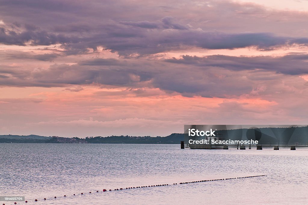 Pôr do sol sobre o lago - Royalty-free Bracciano Foto de stock