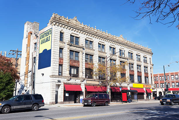 istock Downtown Chatham, Chicago. Ornate Commercial Building. 184655784