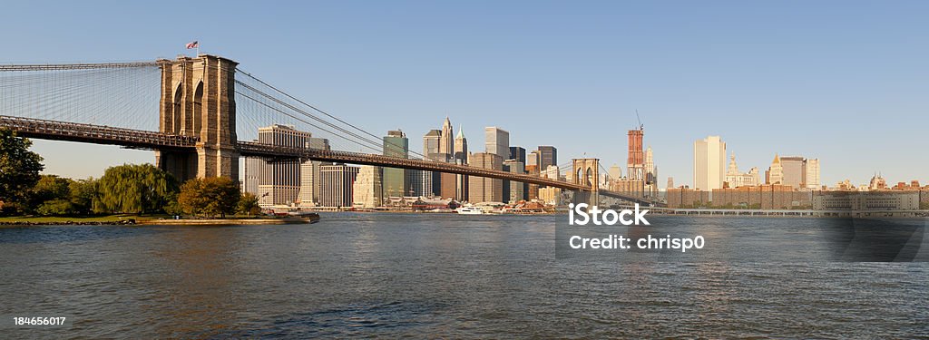 Vue panoramique sur Manhattan et Brooklyn Bridge - Photo de Lever du soleil libre de droits
