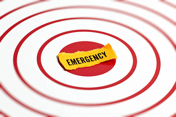emergency concept - bord in geval van nood stockfoto's en -beelden