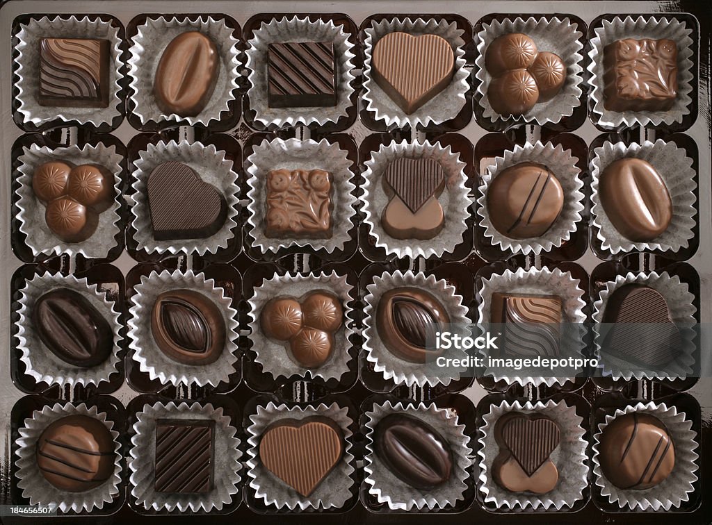 chocolate close up shot of chocolates in box.Please see some similar pictures from my portfolio: Chocolate Stock Photo