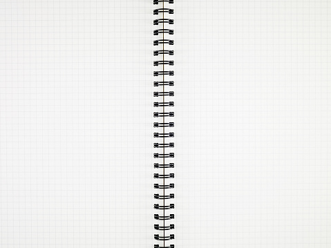 Close up view of blank squared notebook