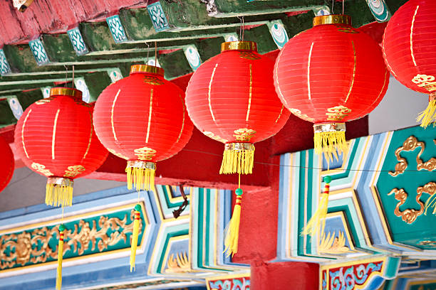 istock Chinese lantern hanging in a row 184656989