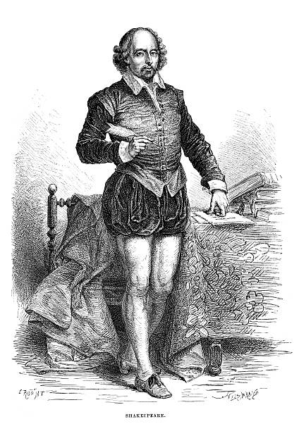 William Shakespeare Vintage engraving from 1878 of William Shakespeare william shakespeare poet illustration and painting engraved image stock illustrations