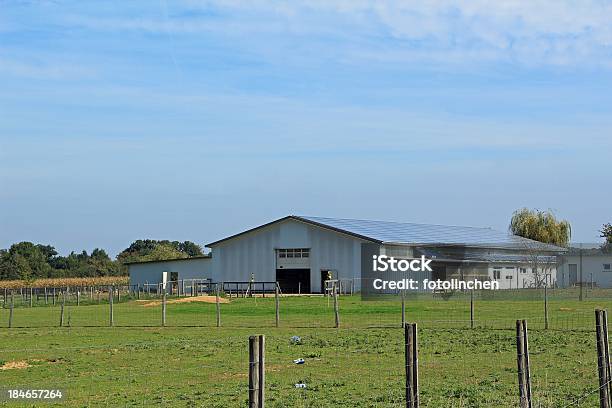 Farm Mit Solarzellen Stockfoto und mehr Bilder von Agrarbetrieb - Agrarbetrieb, Außenaufnahme von Gebäuden, Bauernhaus