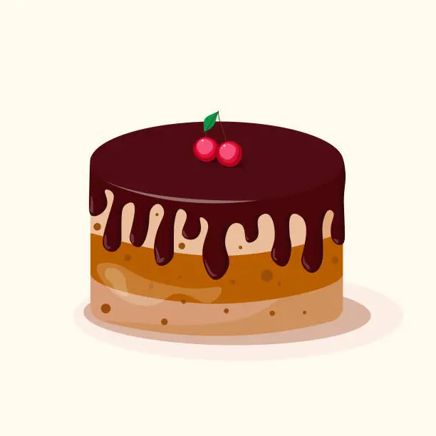 Vector illustration of Birthday Cake.