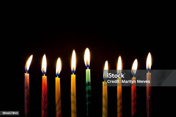 Foto de Hanukkah e mais fotos de stock de Hanukkah - Hanukkah, Fileira, Vela - Equipamento de Iluminação
