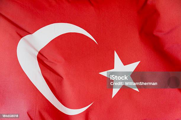 Closeup Flag Of Turkey Stock Photo - Download Image Now - Close-up, Color Image, Crescent