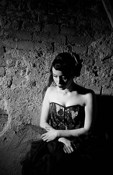 istock Gothic woman in attic 184658689