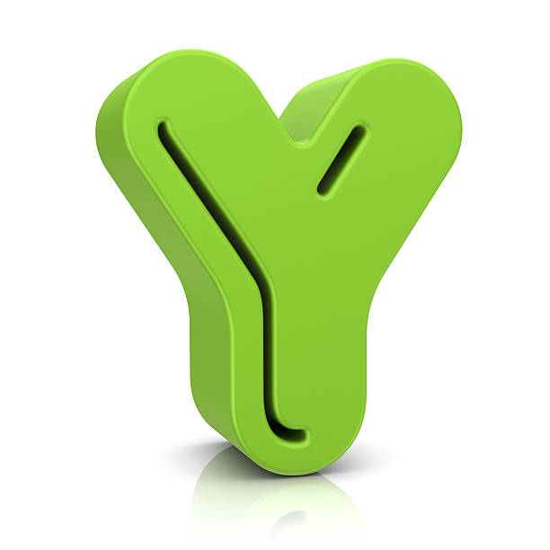 緑文字年 - letter y alphabet three dimensional shape green ストックフォトと画像