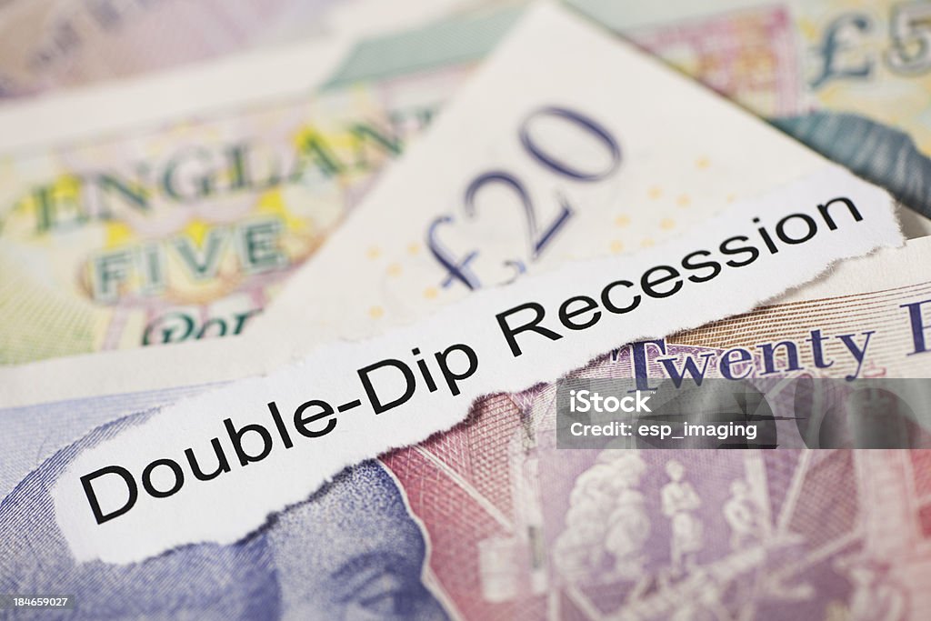 Double Dip recesión encabezado tema - Foto de stock de Adversidad libre de derechos