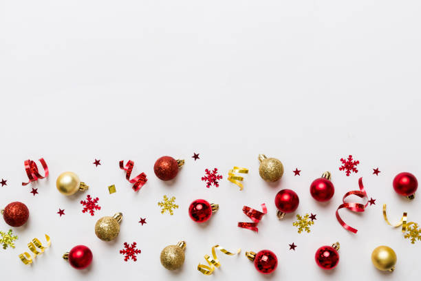 istock Christmas composition. a pattern of christmas balls on colored background. Flat lay, top view New year decor 1846592351