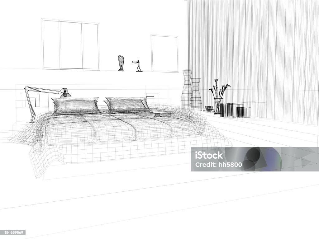 Architettura astratto modello di montatura camera 4 - Foto stock royalty-free di Camera da letto