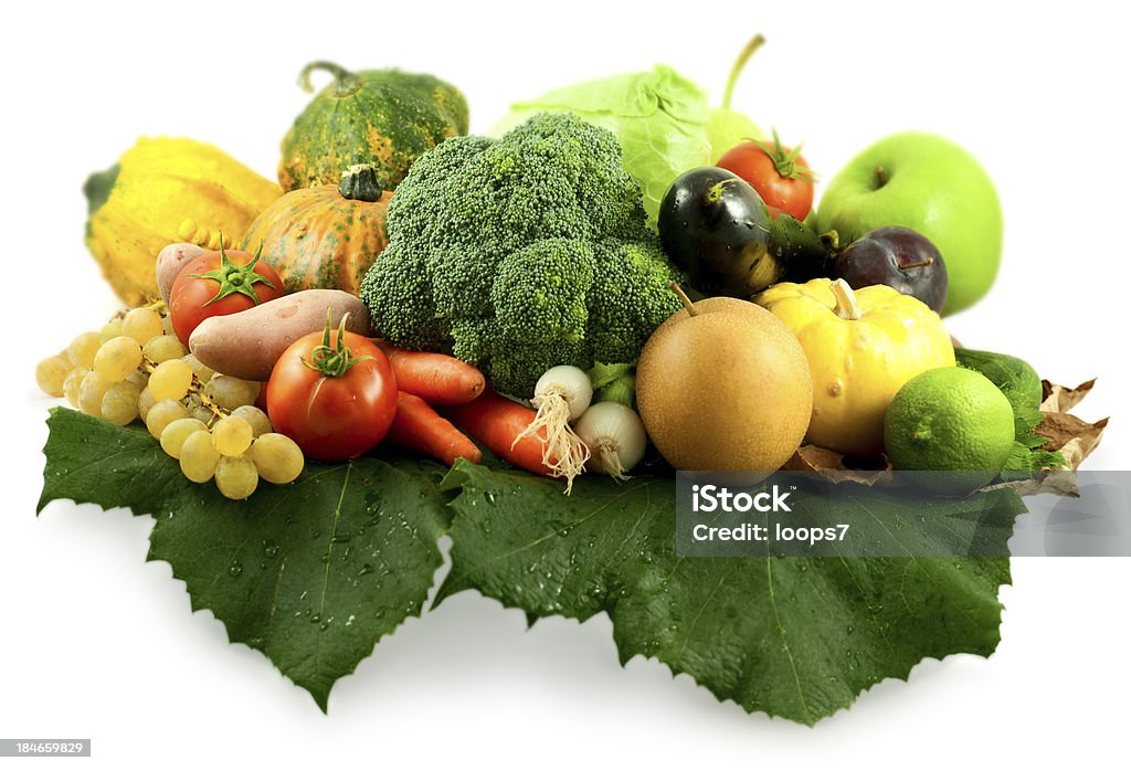 Verdure fresche e frutta - Foto stock royalty-free di Autunno