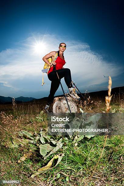 Hiker And A Log Stock Photo - Download Image Now - Active Lifestyle, Activity, Adult