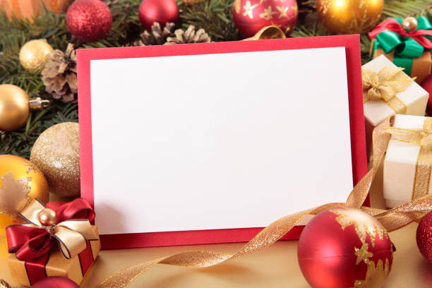istock Christmas card with decorations 184660051