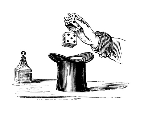 Antique illustration of a magic trick. Published in American