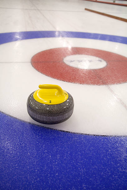 istock Curling Stone in the Target House on Ice 184660204