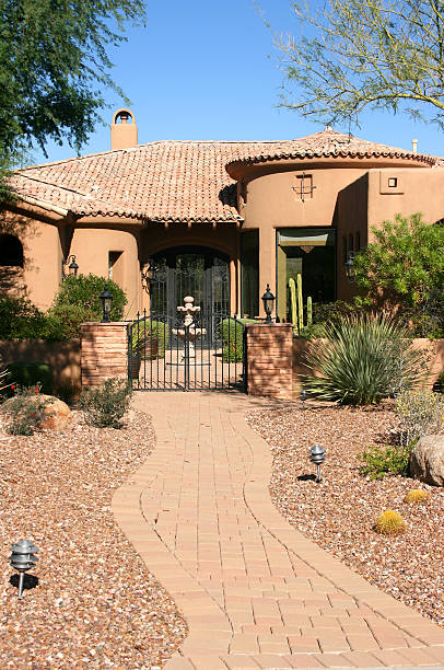 istock Front Courtyard of an Upscale Southwestern Home 184660232