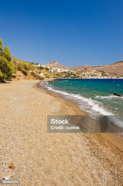 Vromolithos Beach Leros Stock Photo - Download Image Now - Aerial View, Bay of Water, Beach