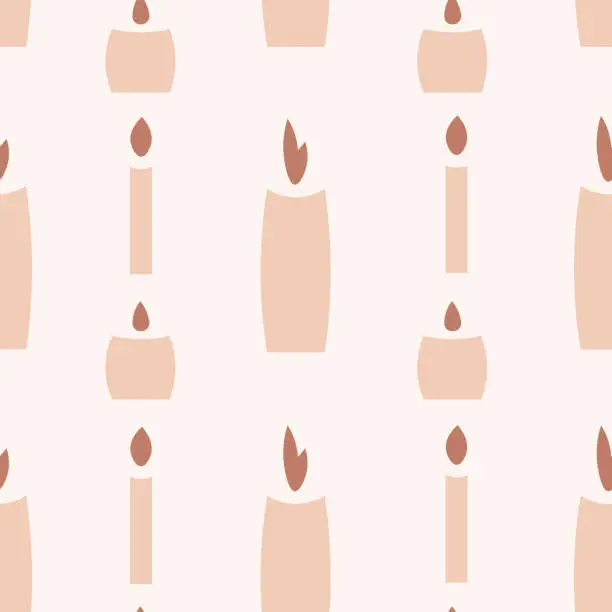 Vector illustration of Candles seamless pattern