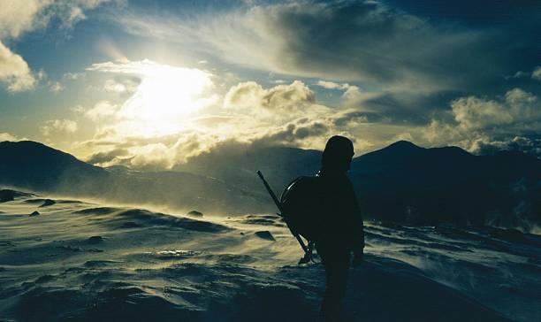 istock Climber in Blizzard Ben nan Aighenan Blackmount Argyll Scotland 184663307