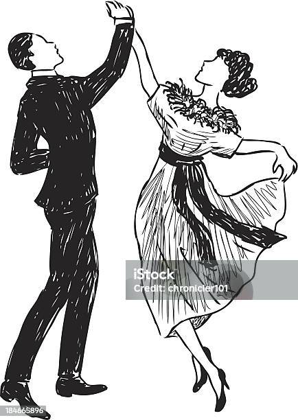 Vintage Taniec Para - Stockowe grafiki wektorowe i więcej obrazów Para - Stosunki międzyludzkie - Para - Stosunki międzyludzkie, 1930-1939, Powrót do retro