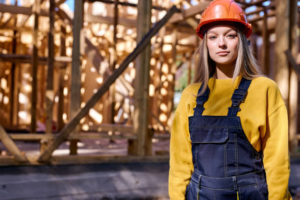 istock young constructor engineer female in New residential construction home framing 1846659707