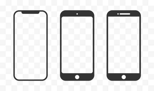 bildbanksillustrationer, clip art samt tecknat material och ikoner med smartphone icons, mobile phone mockup on transparent background. - brand name smart phone