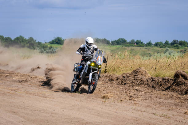 istock Extreme Motocross track. Riding on dust track 1846685752