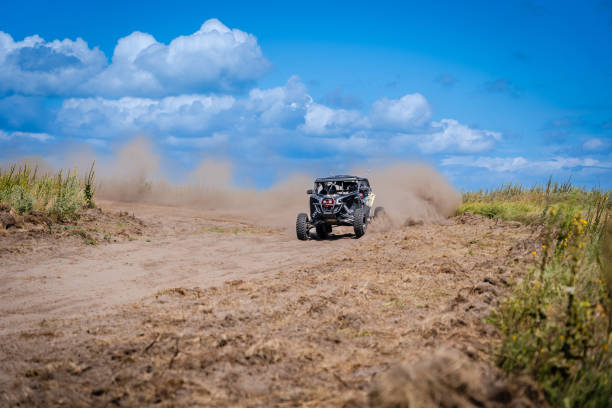 istock Cool view of active UTV at summer. Extreme ride on 4x4 1846685755